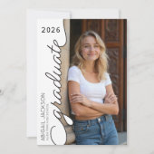 Modern Minimal Black and White Graduation Party  Einladung (Vorderseite)