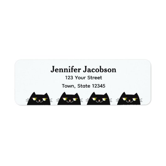 Modern Minimal Black Cat Return Address (Vorne)