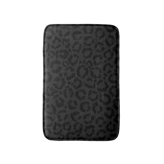 Modern Minimal Black Leopard Print Badematte (Vorderseite Vertikal)
