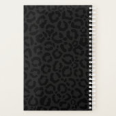 Modern Minimal Black Leopard Print Planer (Rückseite)