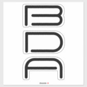 Modern Minimal Black Monogram Name Aufkleber (Blatt)