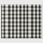 Modern Minimal Black White Gingham Plaid Pattern Geschenkpapier (Flach)