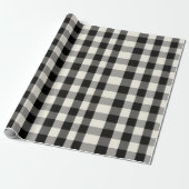 Modern Minimal Black White Gingham Plaid Pattern Geschenkpapier (Ungerollt)
