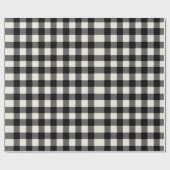 Modern Minimal Black White Gingham Plaid Pattern Geschenkpapier (Flach)