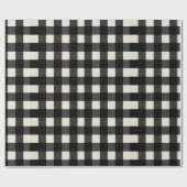 Modern Minimal Black White Gingham Plaid Pattern Geschenkpapier (Flach)