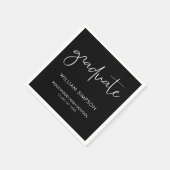 Modern Minimal Black & White Graduate  Serviette (Ecke)