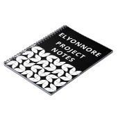 Modern Minimal Black White Projects Personalized Notizblock (Linke Seite)