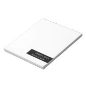 Modern Minimal Black White Stylish Design Notizblock (Rotiert)