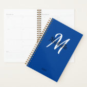 Modern Minimal Blue Monogram Name + Initial Planer (Anzeige)