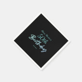 Modern & Minimal Blue Typografy Black Birthday Serviette (Ecke)