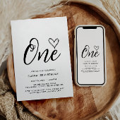 Modern Minimal Boho 1. Geburtstag Einladung