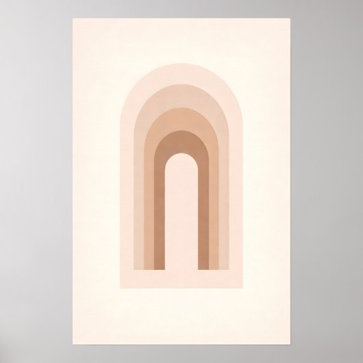 Modern Minimal Boho Abstract Neutral Arches Poster (Vorne)
