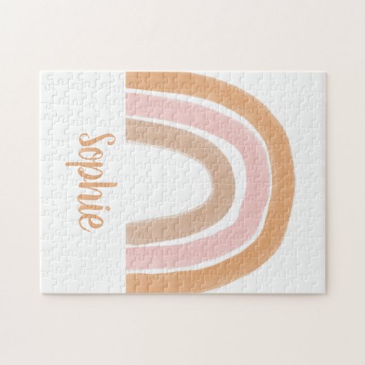 Modern Minimal Boho Chic Rainbow Name Puzzle (Horizontal)