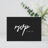 Modern Minimal Bold Black Script Graduation Party RSVP Karte (Stehend Vorderseite)