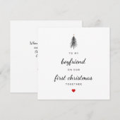 Modern Minimal Boyfriend Christmas Tree Holiday Ca Feiertagskarte (Vorne/Hinten)