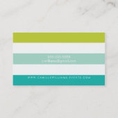 MODERN MINIMAL breites Streifen Muster hell bunt Visitenkarte (Rückseite)