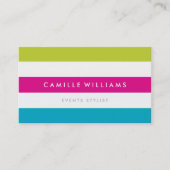 MODERN MINIMAL breites Streifen Muster hell bunt Visitenkarte (Vorderseite)