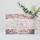 Modern & Minimal Bricks Hochzeit einladen Einladung (Stehend Vorderseite)