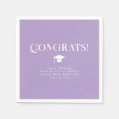 Modern Minimal Chic Graduation Party Lavender Serviette (Vorderseite)