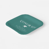 Modern Minimal Chic Graduation Party Teal Pappteller (Gewinkelt)