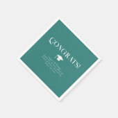 Modern Minimal Chic Graduation Party Teal Serviette (Ecke)