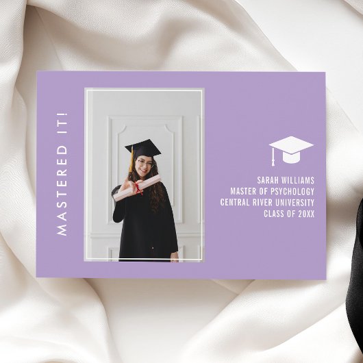 Modern Minimal Chic Masters Grad Announcement Card Ankündigung