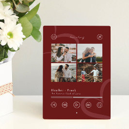 Modern Minimal Chic Music Player Photo Valentines Fotoplatte