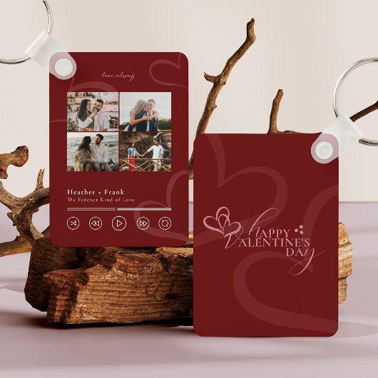 Modern Minimal Chic Music Player Photo Valentine's Schlüsselanhänger