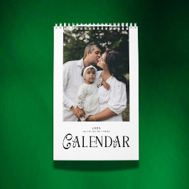 Modern Minimal Chic Typography Custom Family Photo Kalender