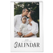 Modern Minimal Chic Typography Custom Family Photo Kalender (Titelbild)