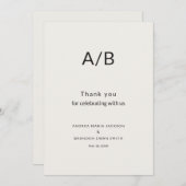 Modern Minimal City Hall Wedding Dankeskarte (Vorne/Hinten)