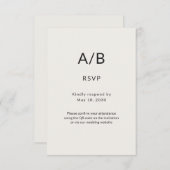 Modern Minimal City Hall Wedding RSVP Card (Vorne/Hinten)