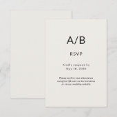 Modern Minimal City Hall Wedding RSVP Card Karte (Vorne/Hinten)