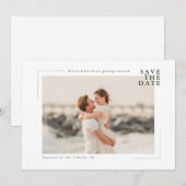 Modern Minimal Coastal Photo Wedding Save the Date (Vorne/Hinten)