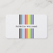 MODERN MINIMAL colorful stripe rainbow pride LGBTQ Visitenkarte (Vorderseite)