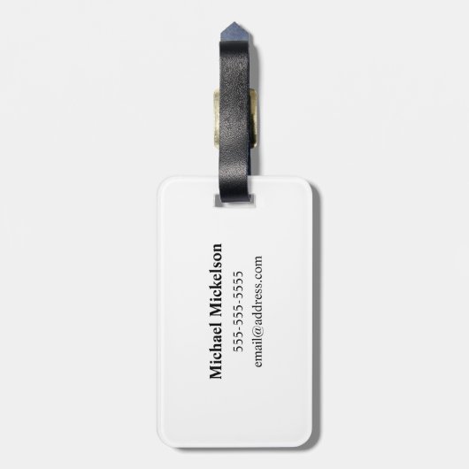 Modern Minimal Coral Monogram Name + Initial Gepäckanhänger (Rückseite vertikal)