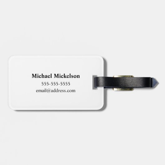 Modern Minimal Coral Monogram Name + Initial Gepäckanhänger (Rückseite horizontal)