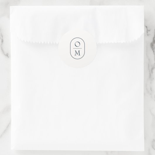 Modern Minimal Couple Monogram Wedding Sticker (Tasche)