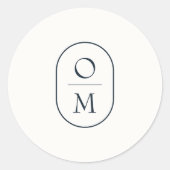 Modern Minimal Couple Monogram Wedding Sticker (Vorderseite)