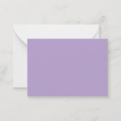 Modern Minimal Cursive Script Pastel Purple Mitteilungskarte (Rückseite)