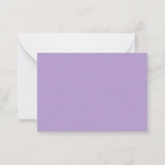 Modern Minimal Cursive Script Pastel Purple Mitteilungskarte (Rückseite)