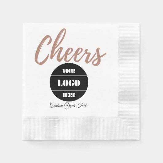 Modern Minimal Custom Company Logo Print Serviette (Vorderseite)