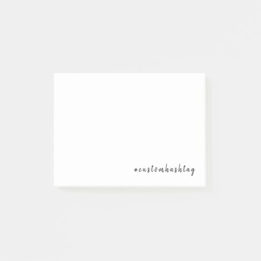 Modern Minimal Custom Hashtag Design Post-it Klebezettel (Vorderseite)