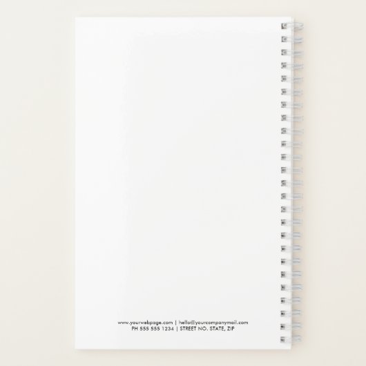 Modern Minimal Custom Logo Business Notebook Notizblock (Rückseite)