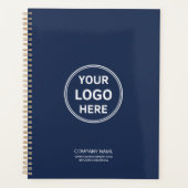 Modern Minimal Custom Logo QR Code Navy Blue Planer (Vorderseite)