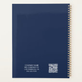 Modern Minimal Custom Logo QR Code Navy Blue Planer (Rückseite)