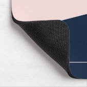 Modern minimal dark blue and pink custom name mousepad (Ecke)