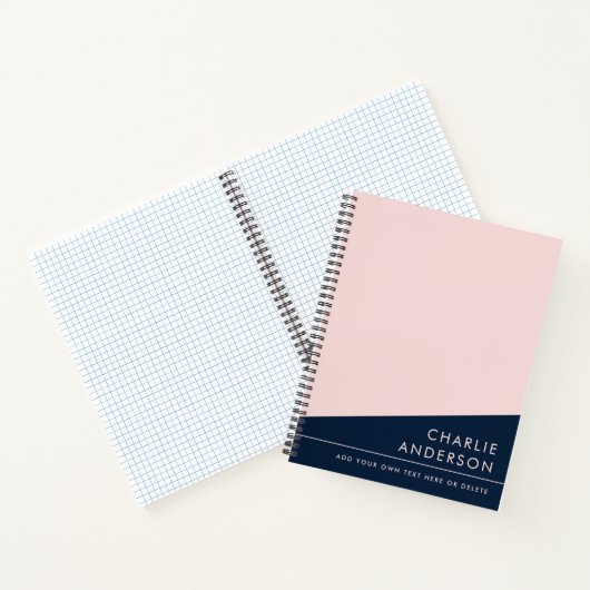 Modern minimal dark blue and pink custom name notizblock (Innenseite)