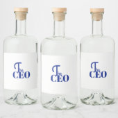 Modern Minimal Der CEO Blau Alkoholflaschenetikett (Flaschen)