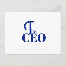 Modern Minimal Der CEO Blau Ankündigungspostkarte